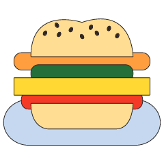 [LINEスタンプ] ピザとハンバーガーと旅行のときめき