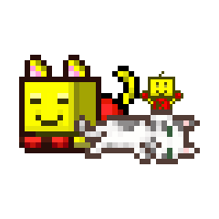 [LINEスタンプ] カイロソフト ねこまみれのドットスタンプ