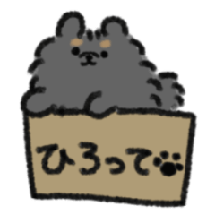 [LINEスタンプ] ふんわりポメラニアン黒