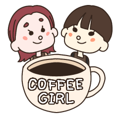 [LINEスタンプ] coffee girl 省スペース 日常会話