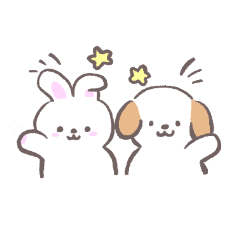 [LINEスタンプ] ほんわかした犬とうさぎのスタンプ