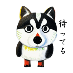 [LINEスタンプ] お絵描きシベリアンハスキー犬