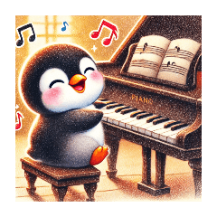 [LINEスタンプ] ペンペンーピアノ