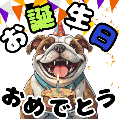 [LINEスタンプ] お祝いに使える可愛いブルドッグ