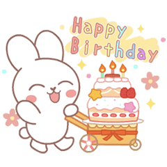 [LINEスタンプ] 動く！うさぎの使える誕生日＆お祝いの画像（メイン）