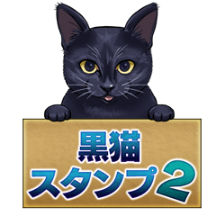 [LINEスタンプ] 黒猫工房2【黒猫の着せ替え】