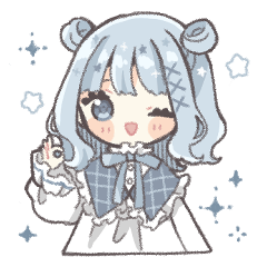 [LINEスタンプ] 水色きらきら女の子の画像（メイン）