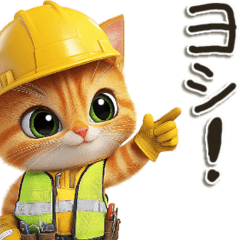 [LINEスタンプ] 現場仕事/かわいいねこ