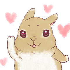 [LINEスタンプ] うさぎのポム（ハート）