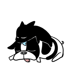 [LINEスタンプ] フレンチブルとダックスフレンドと黒猫と