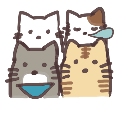 [LINEスタンプ] シンプルねこ達の日常