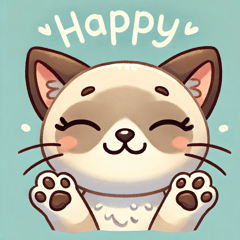 [LINEスタンプ] かわいいシャムネコの感情スタンプ
