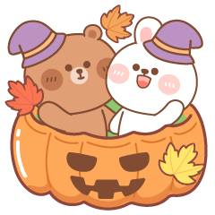 [LINEスタンプ] カナとカキ : 秋とハロウィン