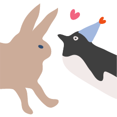 [LINEスタンプ] ペンギンと北極ウサギのかわいい日常