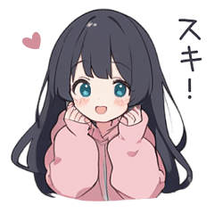 [LINEスタンプ] ミニキャラ猫耳パーカーの女の子スタンプ