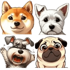 [LINEスタンプ] 犬つめあわせ