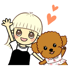 [LINEスタンプ] トイプードルのうた ＆ 元気ガール レイコ♪