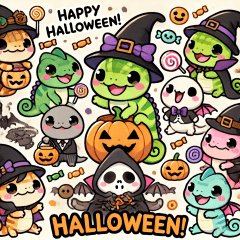 [LINEスタンプ] 爬虫類のハロウィーン