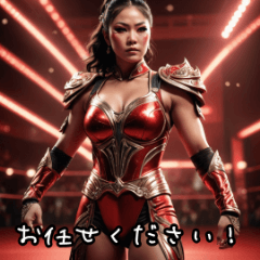 [LINEスタンプ] 敬語で！女子プロレスラームーブ