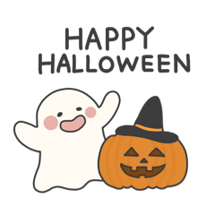 [LINEスタンプ] ふわふわおばけの日常《ハロウィンver.》