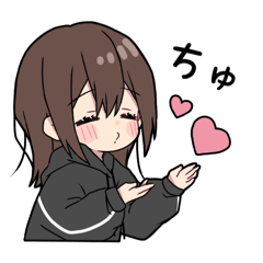 [LINEスタンプ] 黒パーカーちゃん(イメチェンver.)⑬