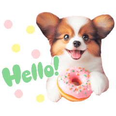 [LINEスタンプ] かわいいパピヨンの犬スタンプ2