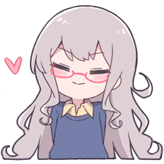 [LINEスタンプ] 巻き髪と眼鏡の女の子(？)