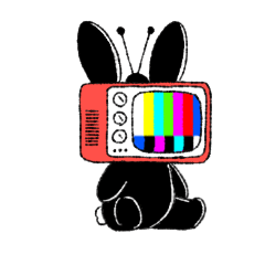 [LINEスタンプ] テレビなウサギ