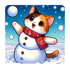 [LINEスタンプ] 三毛猫と冬⛄️