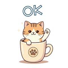 [LINEスタンプ] ネコ コーヒーカップ スタンプ