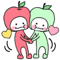 [LINEスタンプ] 仲良しなりんご'sとハッピーな友達♡