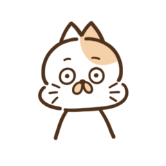 [LINEスタンプ] 目ガン開き猫さん