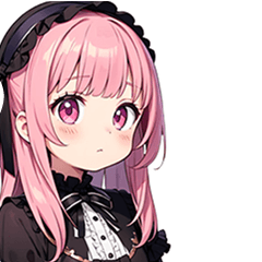 [LINEスタンプ] 普段使いできる黒メルヘン系女の子たち7の画像（メイン）