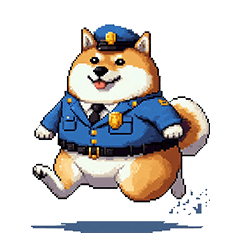 [LINEスタンプ] 警察になった太っちょ柴犬