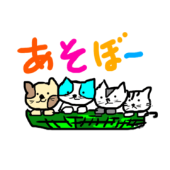 [LINEスタンプ] ねこのカールとお兄さんたち