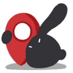 [LINEスタンプ] 黒うさぎの待ち合わせスタンプ