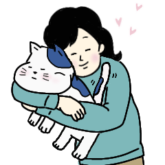 [LINEスタンプ] 動くひねくれあおねこ