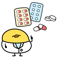 [LINEスタンプ] へんてこなヒヨコの薬剤師の画像（メイン）