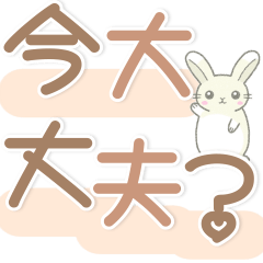 [LINEスタンプ] カラフルデカ文字日常2※うさぎさん