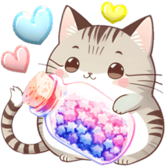 [LINEスタンプ] ぽちゃ猫色々♡スイーツ 文字なし