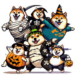 [LINEスタンプ] ハロウィン太っちょ柴犬