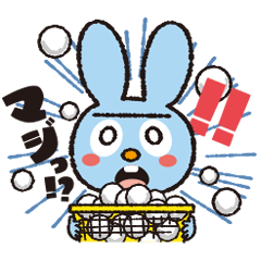 [LINEスタンプ] ソフトテニスするウサギ