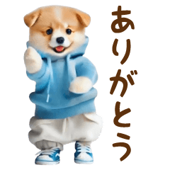 [LINEスタンプ] ▶飛び出ておどる癒しコーギーの画像（メイン）