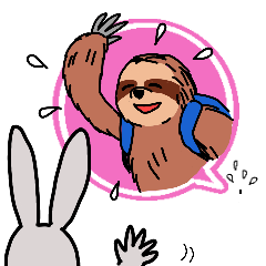 [LINEスタンプ] 遅刻したくないナマケモノ