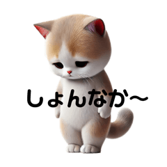 [LINEスタンプ] 三頭身猫 福岡弁