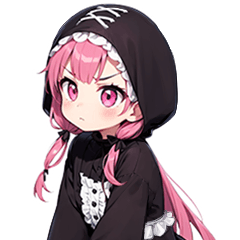 [LINEスタンプ] 普段使いできる黒メルヘン系女の子たち9の画像（メイン）