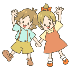 [LINEスタンプ] 双子の兄妹ミルクとクルミ