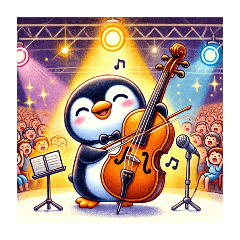 [LINEスタンプ] 愛くるしいペンギンとチェロの音色