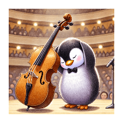 [LINEスタンプ] 愛くるしいペンギンとチェロの音色 2