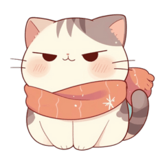 [LINEスタンプ] 冬のぽっちゃりネコ